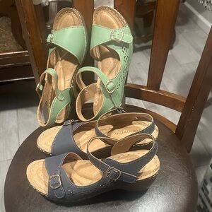 Stylish Green and Gray Sandals